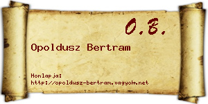 Opoldusz Bertram névjegykártya